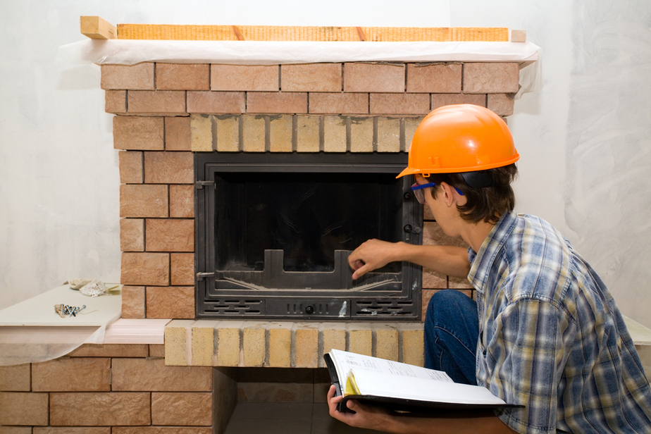 Firebox inspection taking place in home