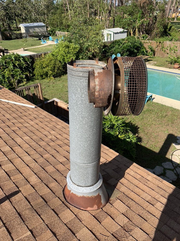 Damged flue pipe in need of repair