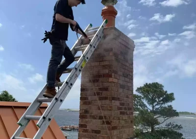 Chimney Sweeping a chimney
